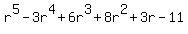 r%5E5-3r%5E4%2B6r%5E3%2B8r%5E2%2B3r-11