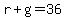 r+%2B+g+=+36