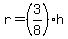 r+=+%283%2F8%29h