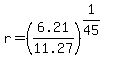 r+=+%286.21%2F11.27%29%5E%281%2F45%29