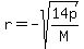 r+=+-sqrt%2814p%2FM%29