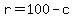r+=+100+-c