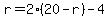 r+=+2%2A%2820+-+r%29+-+4