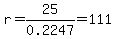 r+=+25%2F0.2247+=+111