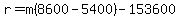 r+=+m%288600+-+5400%29+-+153600