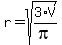 r+=+sqrt%283%2AV%2Fpi%29