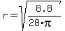 r+=+sqrt%288.8%2F%2828%2Api%29%29