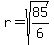 r+=+sqrt%2885%2F6%29