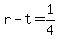 r+-+t++=+1%2F4