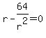 r-64%2Fr%5E2=0