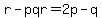 r-pqr=2p-q