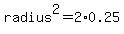 radius%5E2=2%2A0.25