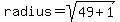radius+=+sqrt%2849%2B1%29+