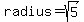 radius+=+sqrt%285%29