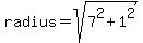 radius+=+sqrt%287%5E2%2B1%5E2%29+