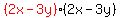 red%28%282x-3y%29%29%282x-3y%29