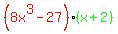 red%28%288x%5E3+-+27%29%29green%28%28x+%2B+2%29%29
