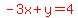 red%28-3x%2By=4%29