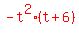red%28-t%5E2%28t%2B6%29%29