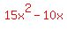 red%2815x%5E2-10x%29