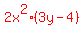 red%282x%5E2%2A%283y-4%29%29