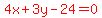 red%284x%2B3y-24=0%29