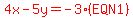 red%284x-5y=-3%28EQN1%29%29