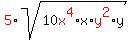 red%285%29sqrt%2810red%28x%5E4%29%2Ax%2Ared%28y%5E2%29%2Ay%29