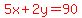 red%285x%2B2y+=+90%29