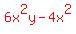 red%286x%5E2y-4x%5E2%29