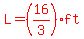 red%28L=%2816%2F3%29ft%29