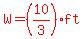 red%28W=%2810%2F3%29ft%29