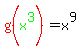 red%28g%28green%28x%5E3%29%5E%22%22%29%29=x%5E9