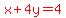 red%28x%2B4y=4%29