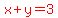 red%28x+%2B+y+=+3%29