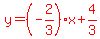 red%28y=%28-2%2F3%29x%2B4%2F3%29