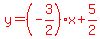 red%28y=%28-3%2F2%29x%2B5%2F2%29