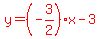 red%28y=%28-3%2F2%29x-3%29