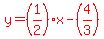 red%28y=%281%2F2%29x-%284%2F3%29%29