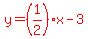 red%28y=%281%2F2%29x-3%29
