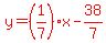 red%28y=%281%2F7%29x-38%2F7%29