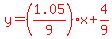 red%28y=%281.05%2F9%29x%2B4%2F9%29