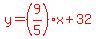 red%28y=%289%2F5%29x%2B32%29