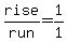 rise%2Frun=1%2F1