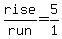 rise%2Frun=5%2F1