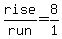 rise%2Frun=8%2F1