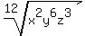 root%2812%2C+x%5E2y%5E6z%5E3%29
