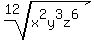 root%2812%2Cx%5E2y%5E3z%5E6%29