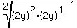 root%282%2C%282y%29%5E2%282y%29%5E1%29