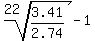 root%2822%2C+3.41%2F2.74%29+-+1